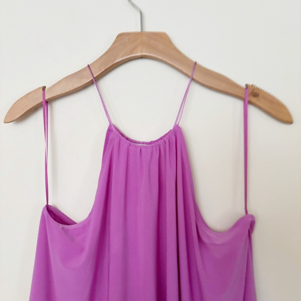 Express High-Neck Trapeze Camisole Top Womens Size‎ Medium Vibrant Purple Halter - Picture 2 of 6